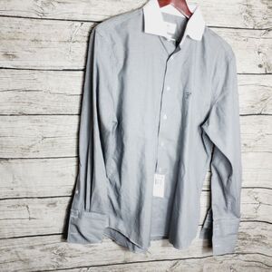 Ryan Seacrest Distinction Slim Fit Non Iron Long Sleeve Shirt Size 16 32-33